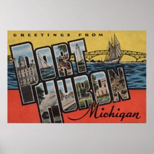 Póster Porto Huron, Michigan - grandes cenas da letra