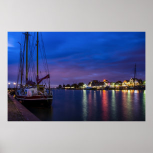 Poster Porto iluminado de Volendam à noite