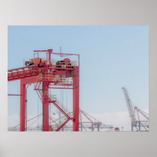 Poster Porto industrial de Harbour Port Crane Sketch