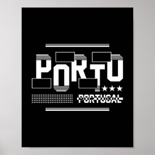 Poster Porto Portugal Tipografia Moderna Viagem Design