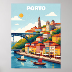Poster Porto Portugal Viagens Antigas Arte