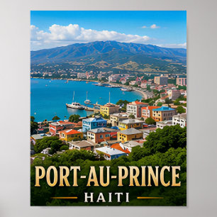 Poster Porto Príncipe Colinas do Caribe e Patrimônio Hait