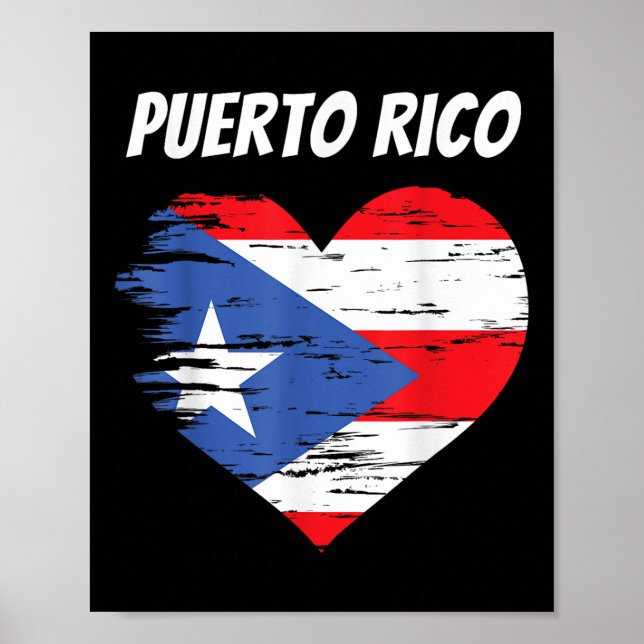 Poster Porto Rico ama bandeira cardíaca presente porto-ri (Frente)
