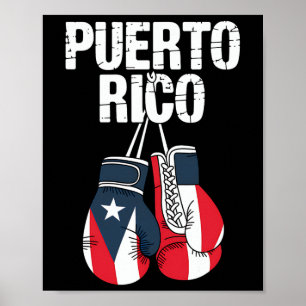 Poster Porto Rico Boxando Luvas Herança Boricua Pr