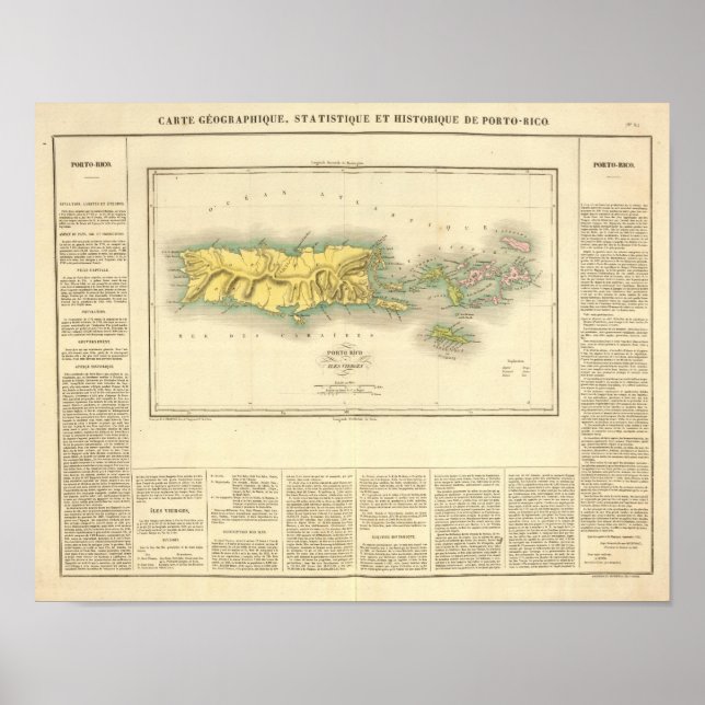 Póster Porto Rico, Ilhas Virgens (Frente)