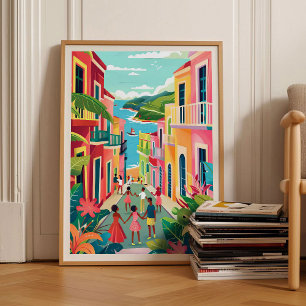 Poster Porto Rico Imprimir Ilustração Porto Rico