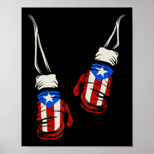 Poster Porto Rico Porto Rico Boxando Luvas Sinalizador T
