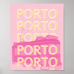 Poster Porto Viagem Art, Portugal, Rosa, Pritor