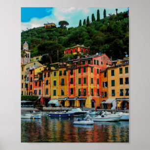 Poster Portofino Itália Ligúria Riviera Europa Viagem