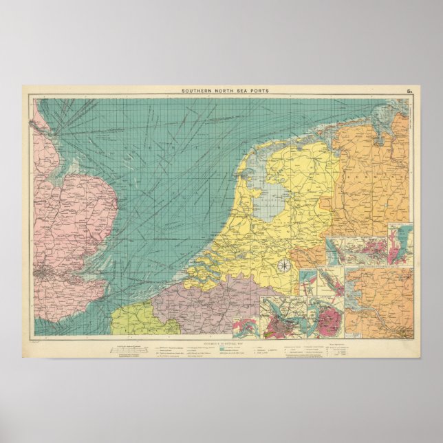 Póster Portos marítimos de Inglaterra (Frente)