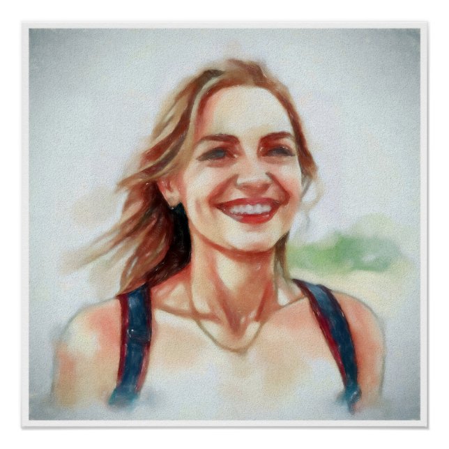 Póster Portrait de femme style aquarelle (Frente)