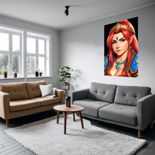 Poster Portrait of a women human elf hybrid AI Art