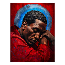 Póster Porträt eines Emotionalen Schwarzen Mannes