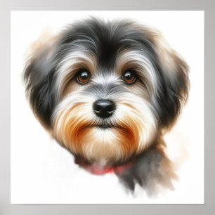 Poster Portrato Cachorro Cute Havanese em Watercolor