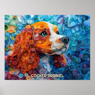 Poster Portrato de Cachorro de Arranjo em Cocker Spaniel