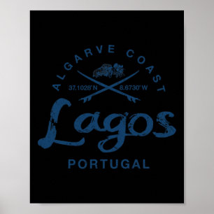 Poster Portugal Lagos Surf Vintage