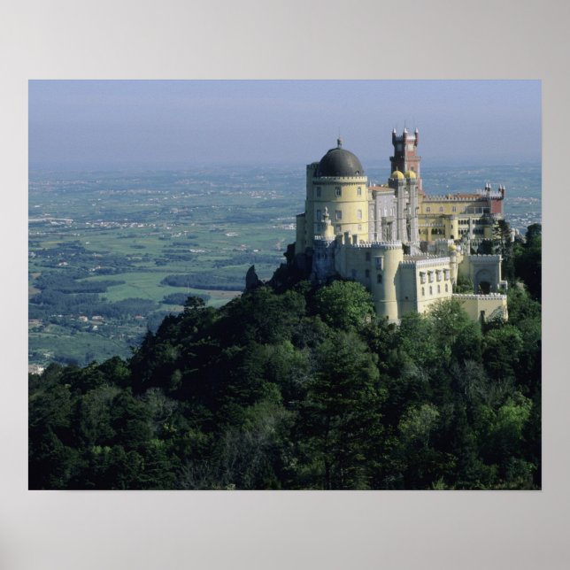 Póster Portugal, Sintra, Palácio Pena, no topo Serra da (Frente)