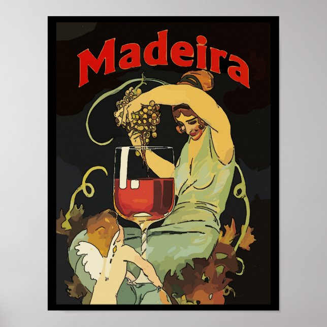 Poster Portugal Uvas Madeira, Vinho (Frente)