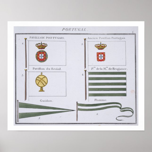 Póster Portugese Flags, de um livro francês de sinalizado (Frente)