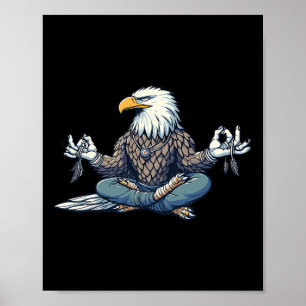 Poster Pose de Águia de Meditação Yoga Animal Relaxante