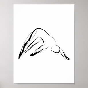 Póster Pose de Pilates do abstrato da pose de Pilates