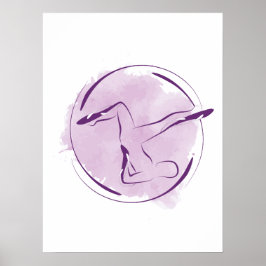 Poster Pose de Pilates em Aquarela Abstrata