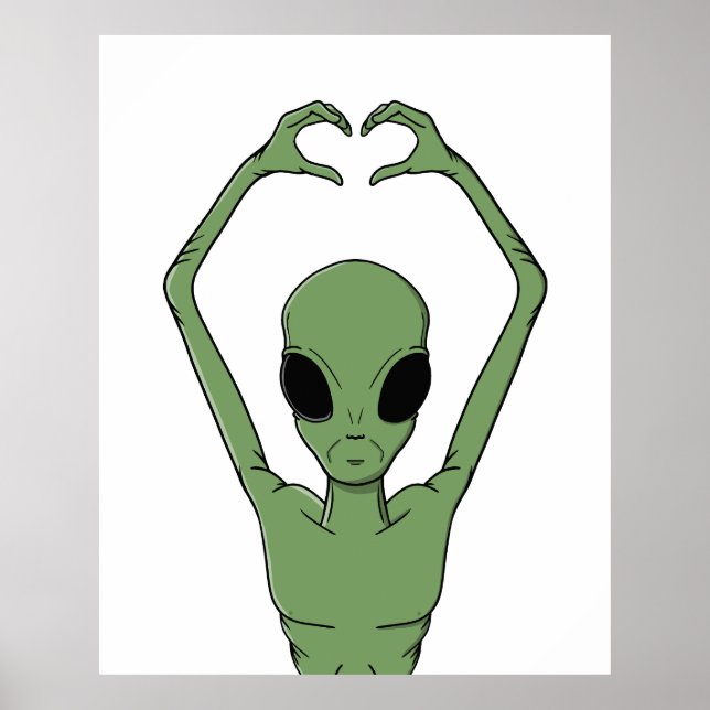 Poster Pose do Coração Alien (Frente)