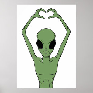 Poster Pose do Coração Alien