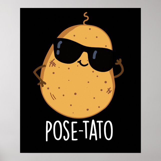 Poster Pose-tato Piada de Batata Engraçada Fundo Escuro (Frente)