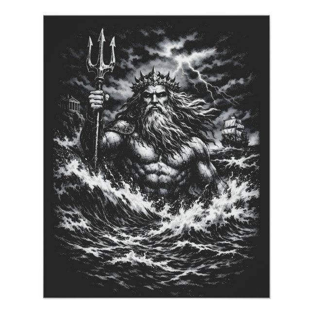 Póster Poseidon — Senhor do Abismo por BurnsInHell (Frente)