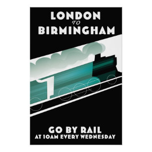 Póster Poser do comboio de Londres para Birmingham