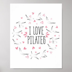 Poster Poses de Pilates na forma de um círculo