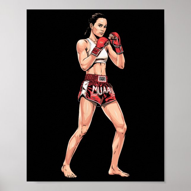 Poster Posição de Muay Thai Comt Esportes Um Fã de Kickbo (Frente)