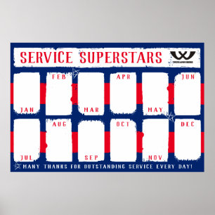 Poster Posição personalizada mensal de reconhecimento de 