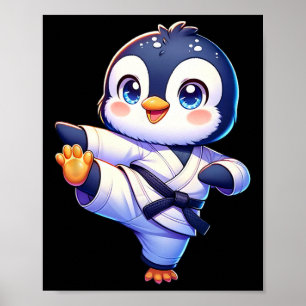 Poster Posologia Adorável do Carate Penguin Crane