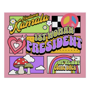 Póster Posse de Kamala Harris 1ª Mulher Presidente