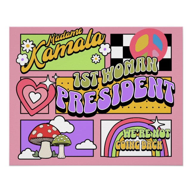 Póster Posse de Kamala Harris 1ª Mulher Presidente (Frente)