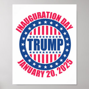 Poster Posse de Trump Dia 2025 EUA Patriótico Janeiro
