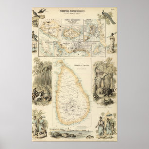 Póster Possessões britânicas nos mares indianos