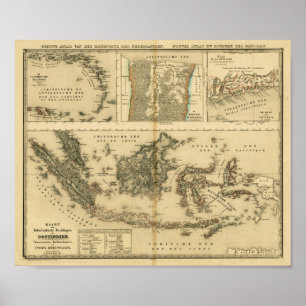 Póster Possessões coloniais holandesas por volta de 1840