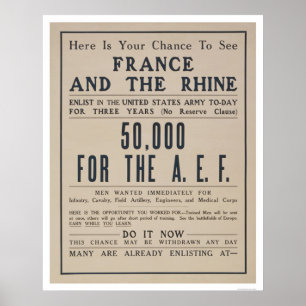 Poster Possibilidade ver France e o Rhine - recrutar o