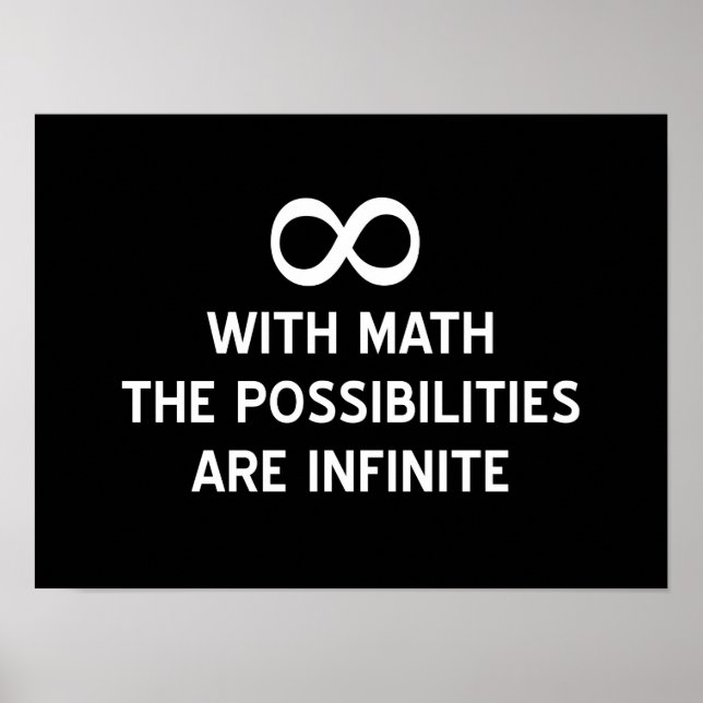 Póster Possibilidades matemáticas e infinitas (Frente)