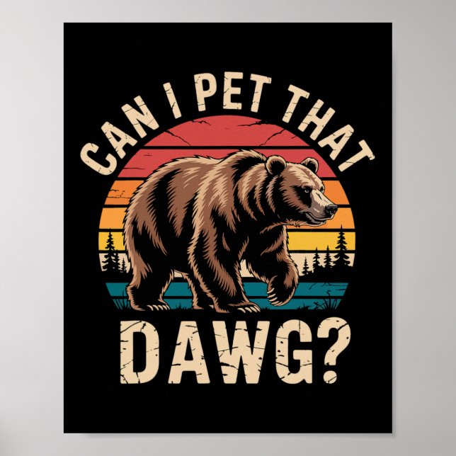 Poster Posso Acariciar Esse Cachorro Funny Bear Meme Hiki (Frente)