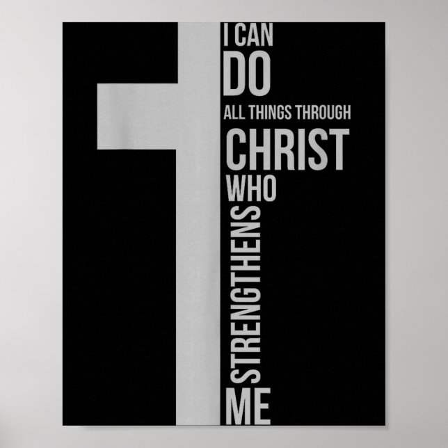 Poster Posso fazer coisas através de Cristo que fortalece (Frente)