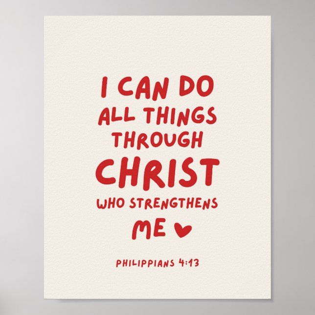 Poster Posso fazer todas as coisas Filipenses 4:13 (Frente)