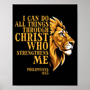 Poster Posso Fazer Todas as Coisas Leão Cristão Deus Jesu