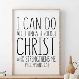 Poster Posso Fazer Tudo Através Do Cristo, Philippians 4