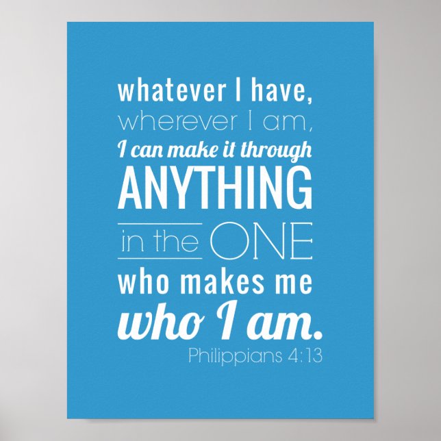 Póster Posso fazer tudo, Philippians 4:13 (Frente)