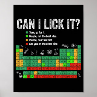 Poster Posso Lamber a Tabela Periódica Professor de Ciênc