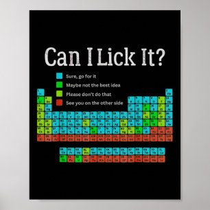 Poster Posso Lamber É Divertido Tabela Periódica de Volta